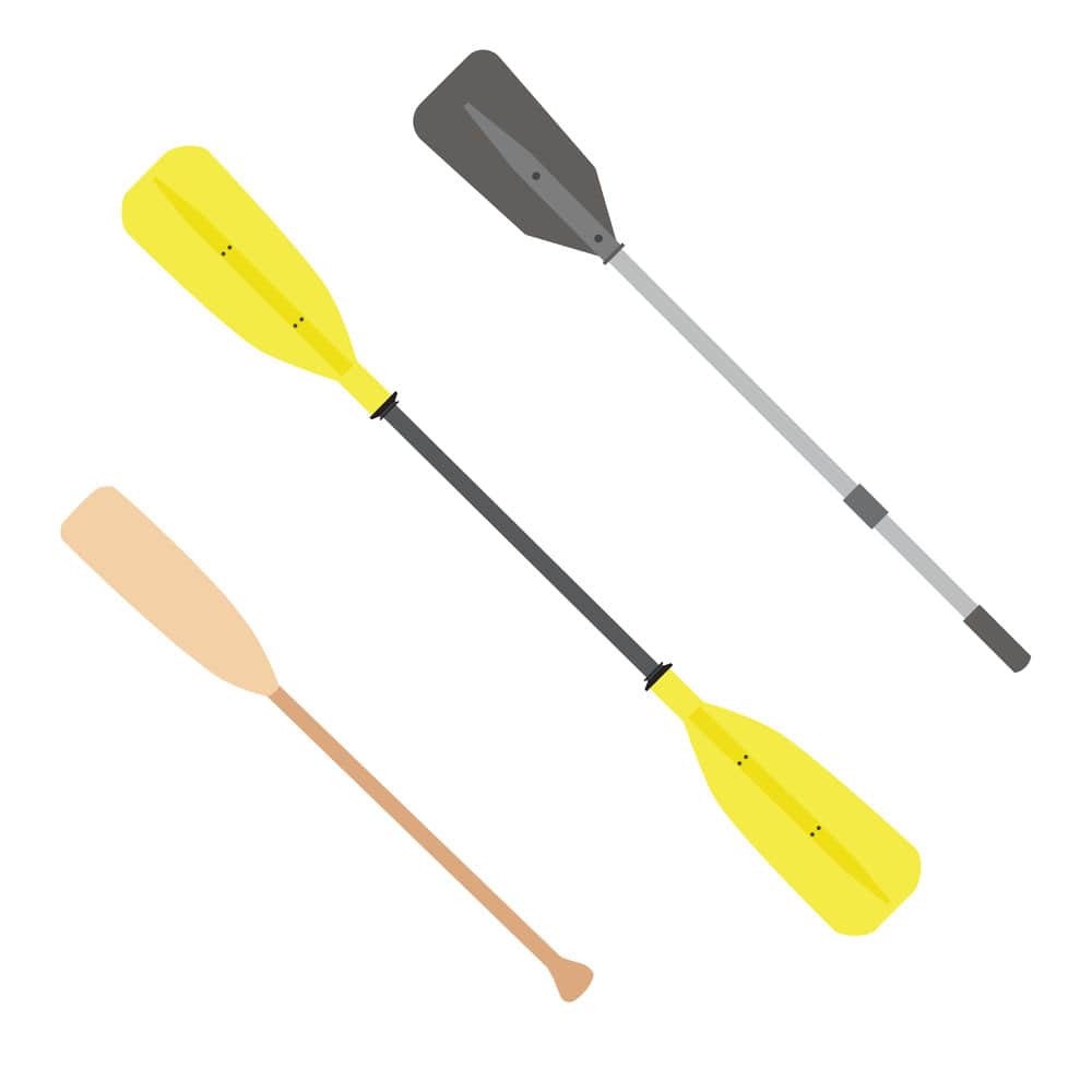 canoe oar, kayak oar, and standard oar