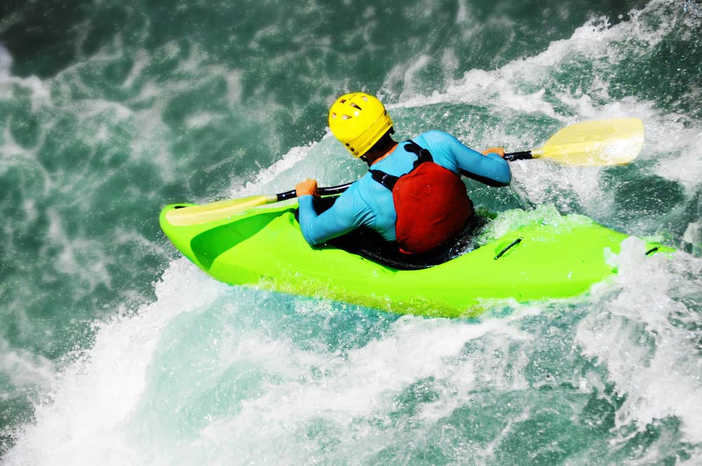 hard-shell kayaks on white water