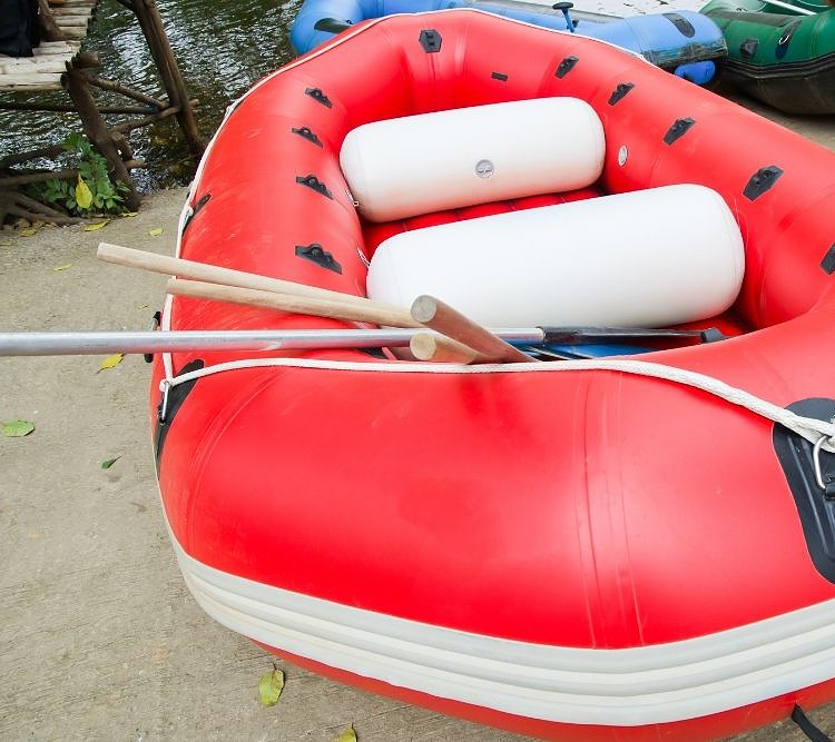 a ready inflatable boat