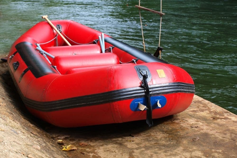 Air Floor Inflatable Boat On Water