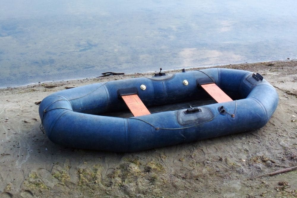 An old inflatable boat