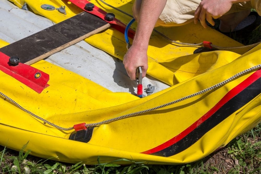 Deflated inflatable boat