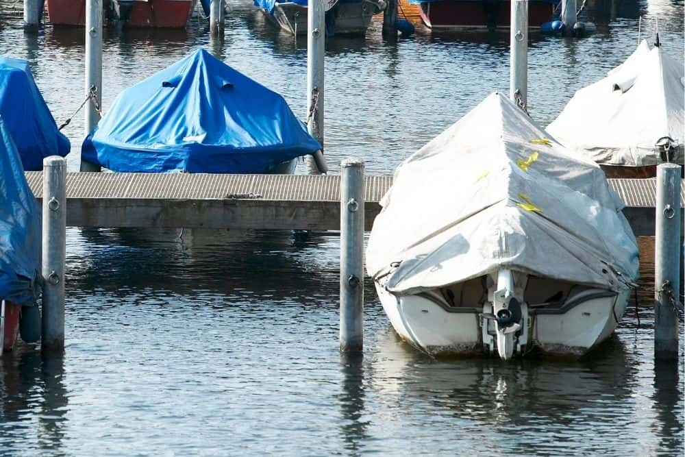 A-frame structure of a tarp to cover for the inflatable boat