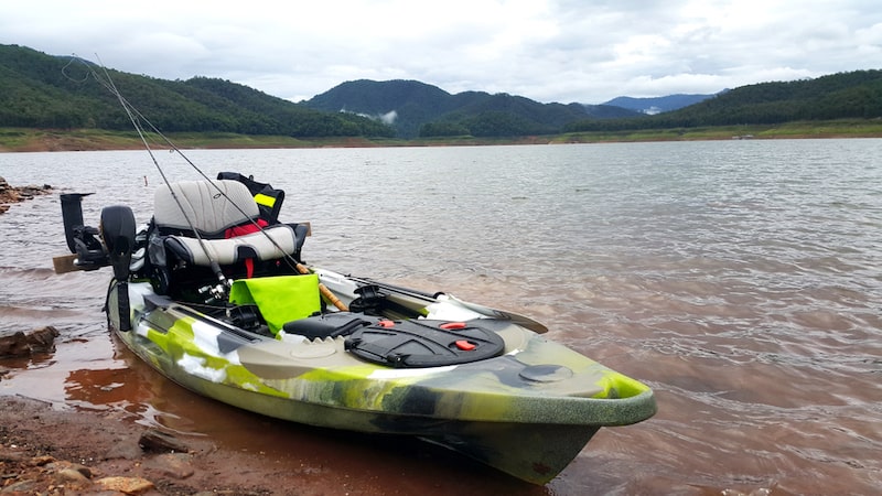 a fishing kayak with a trolling motor