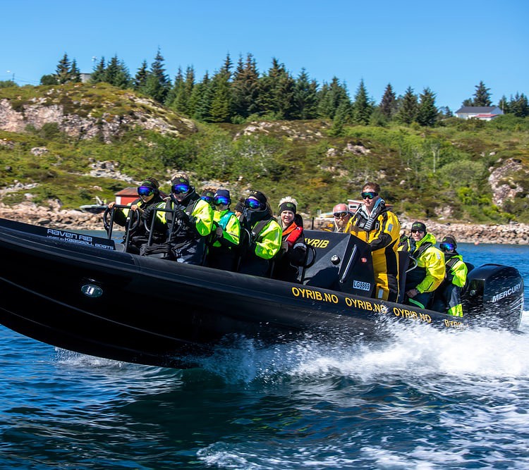 Aluminum RIB Boat with a lot of people