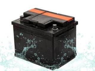 marine battery is submerged in water