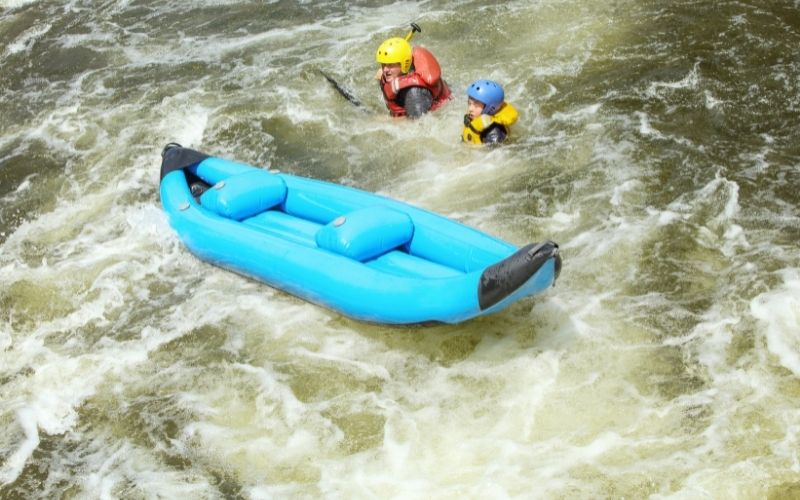 falling out of an inflatable kayak