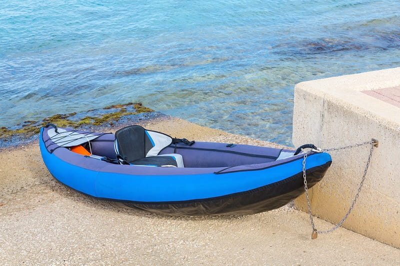 should not store an inflatable kayak outside