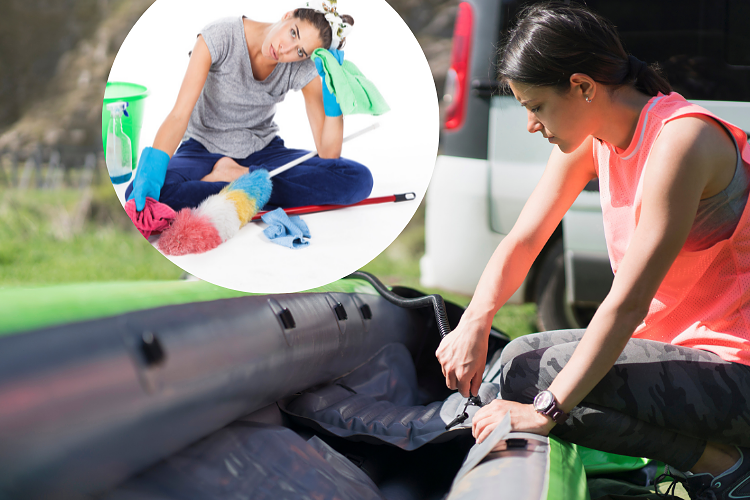 to clean inflatable kayak properly