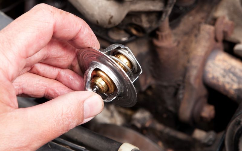 A thermostat in an automobile engine