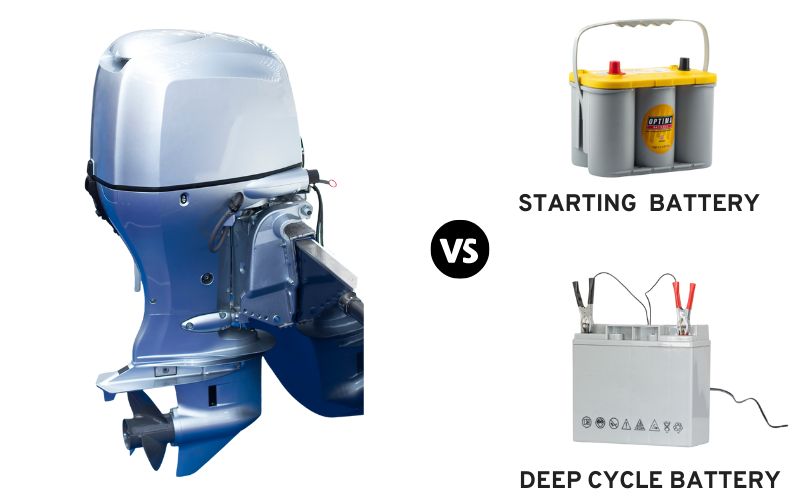 using starting battery or deep cycle battery to run a boat outboard motor
