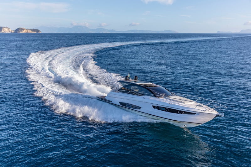 luxury motor yacht running fast on water